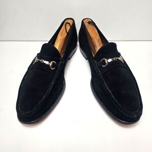 Allen Edmonds Lucca Black Suede Horsebit Loafer Slip On Shoes Size 13